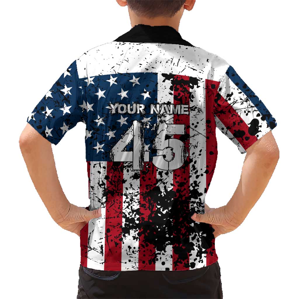 Custom American Flag Motocross Family Matching Long Sleeve Bodycon Dress and Hawaiian Shirt with Eagle Graphic - Wonder Print Shop