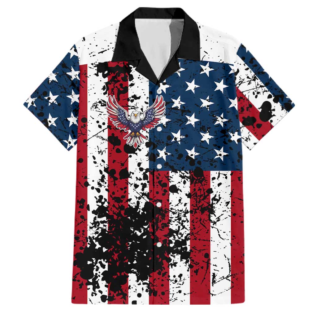 Custom American Flag Motocross Family Matching Puletasi and Hawaiian Shirt with Eagle Graphic - Wonder Print Shop