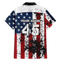 Custom American Flag Motocross Family Matching Puletasi and Hawaiian Shirt with Eagle Graphic - Wonder Print Shop