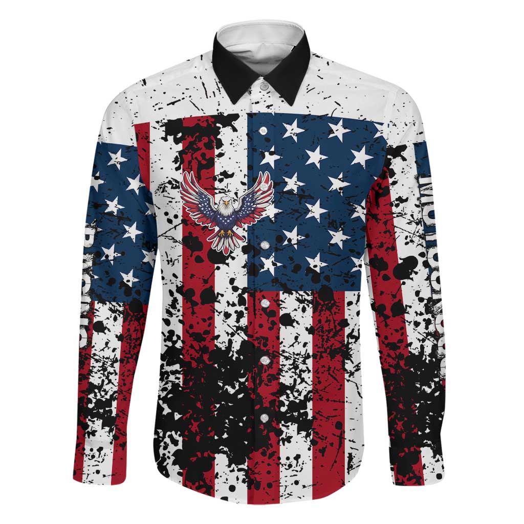 Custom American Flag Motocross Family Matching Puletasi and Hawaiian Shirt with Eagle Graphic - Wonder Print Shop
