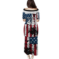 Custom American Flag Motocross Family Matching Puletasi and Hawaiian Shirt with Eagle Graphic - Wonder Print Shop