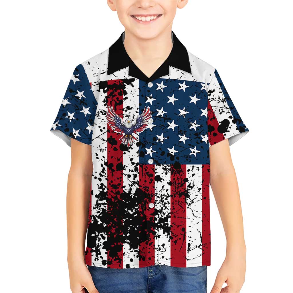 Custom American Flag Motocross Family Matching Puletasi and Hawaiian Shirt with Eagle Graphic - Wonder Print Shop