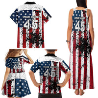 Custom American Flag Motocross Family Matching Tank Maxi Dress and Hawaiian Shirt with Eagle Graphic - Wonder Print Shop
