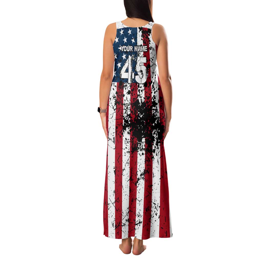Custom American Flag Motocross Family Matching Tank Maxi Dress and Hawaiian Shirt with Eagle Graphic - Wonder Print Shop