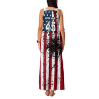 Custom American Flag Motocross Family Matching Tank Maxi Dress and Hawaiian Shirt with Eagle Graphic - Wonder Print Shop