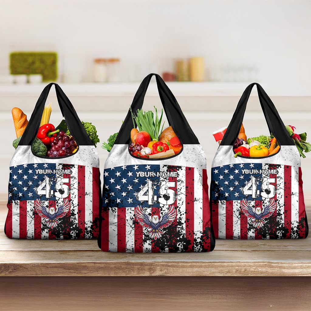 Custom American Flag Motocross Grocery Bag with Eagle Graphic - Wonder Print Shop