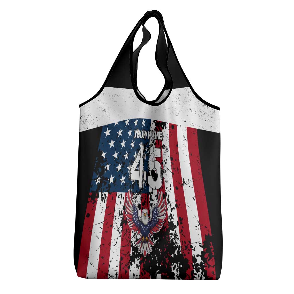 Custom American Flag Motocross Grocery Bag with Eagle Graphic - Wonder Print Shop