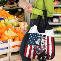Custom American Flag Motocross Grocery Bag with Eagle Graphic - Wonder Print Shop