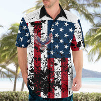 Custom American Flag Motocross Hawaiian Shirt with Eagle Graphic - Wonder Print Shop