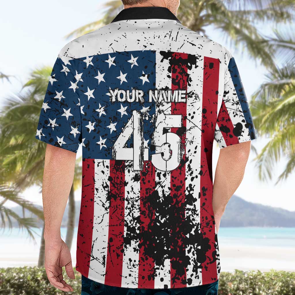 Custom American Flag Motocross Hawaiian Shirt with Eagle Graphic - Wonder Print Shop