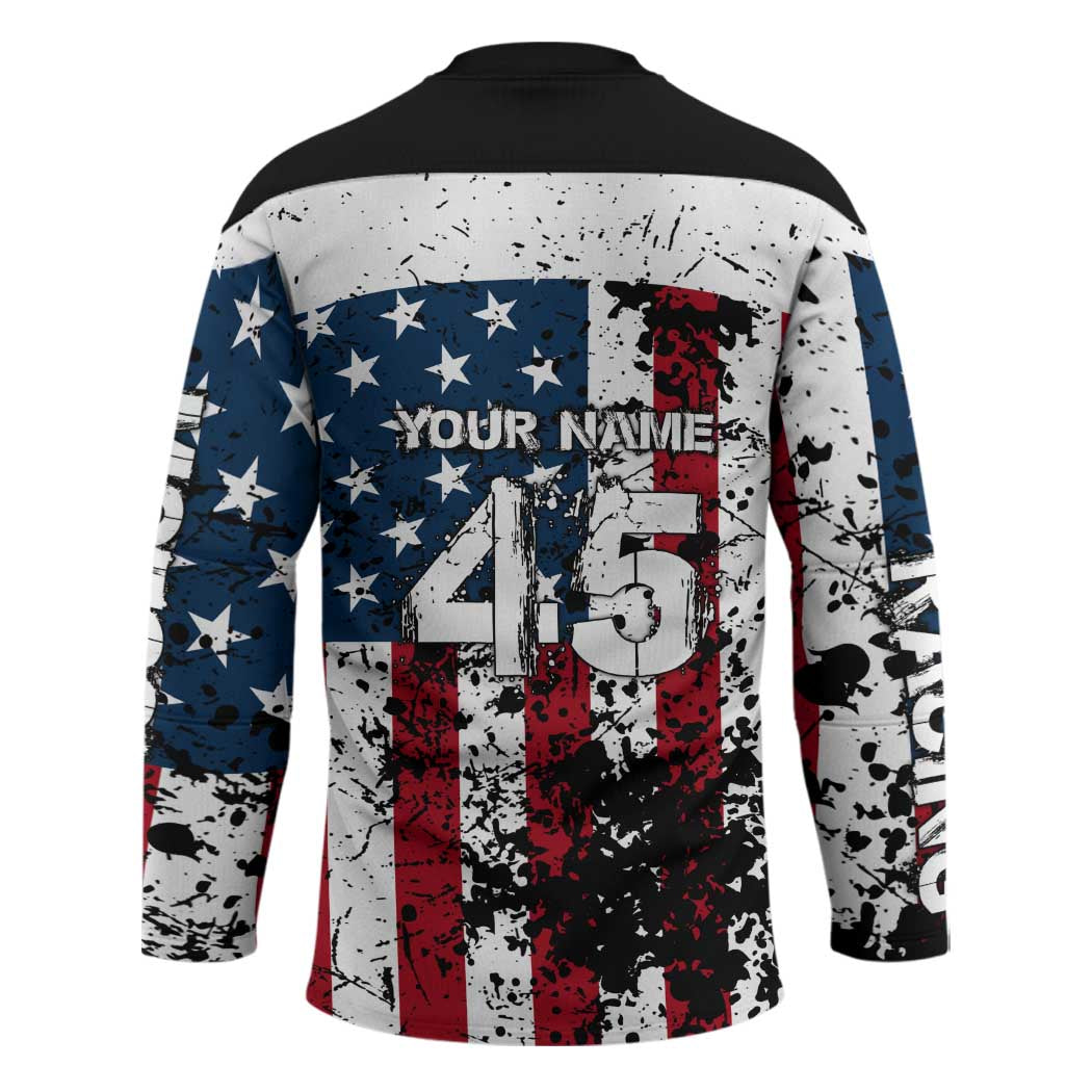 Custom American Flag Motocross Hockey Jersey with Eagle Graphic - Wonder Print Shop