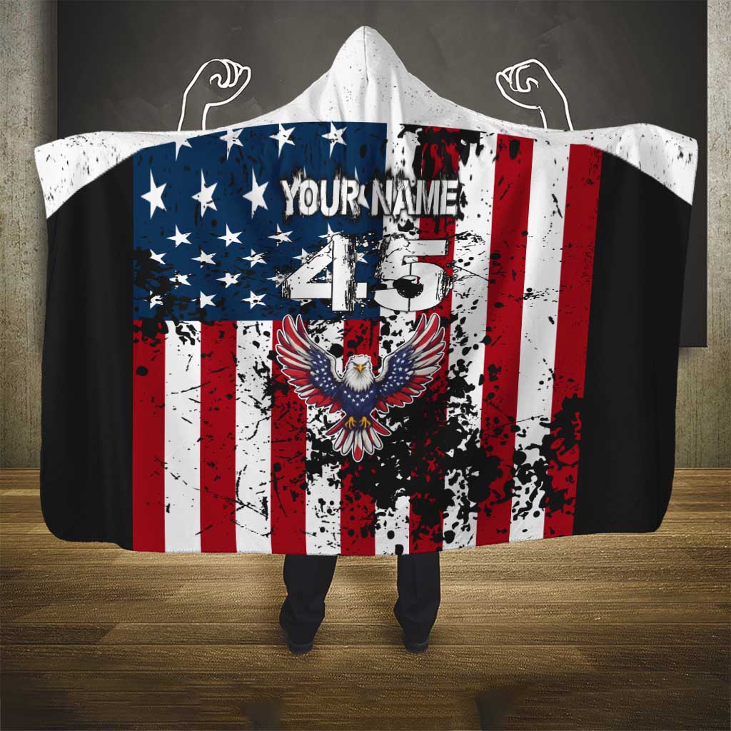 Custom American Flag Motocross Hooded Blanket with Eagle Graphic - Wonder Print Shop