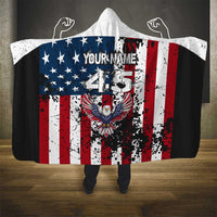 Custom American Flag Motocross Hooded Blanket with Eagle Graphic - Wonder Print Shop