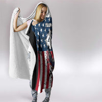 Custom American Flag Motocross Hooded Blanket with Eagle Graphic - Wonder Print Shop