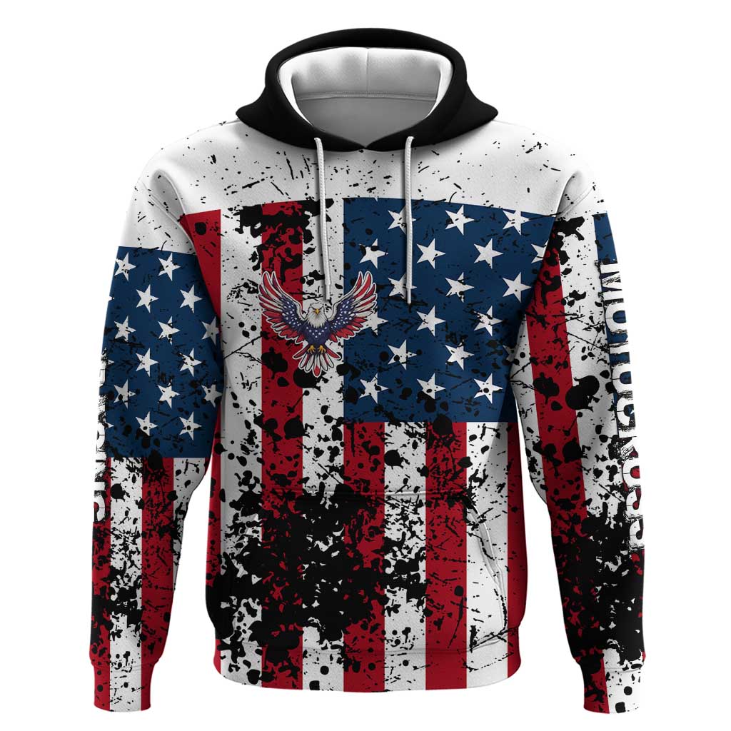 Custom American Flag Motocross Hoodie with Eagle Graphic - Wonder Print Shop