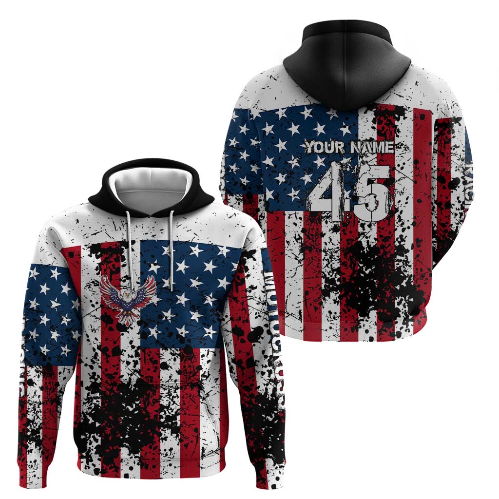 Custom American Flag Motocross Hoodie with Eagle Graphic - Wonder Print Shop