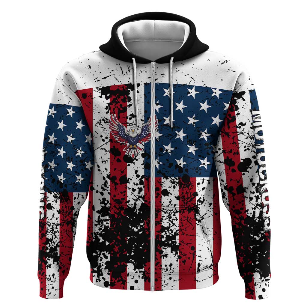 Custom American Flag Motocross Hoodie with Eagle Graphic - Wonder Print Shop