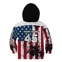 Custom American Flag Motocross Kid Hoodie with Eagle Graphic - Wonder Print Shop