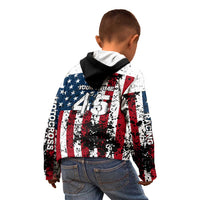 Custom American Flag Motocross Kid Hoodie with Eagle Graphic - Wonder Print Shop