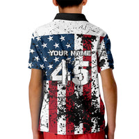 Custom American Flag Motocross Kid Polo Shirt with Eagle Graphic - Wonder Print Shop