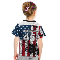 Custom American Flag Motocross Kid T Shirt with Eagle Graphic - Wonder Print Shop