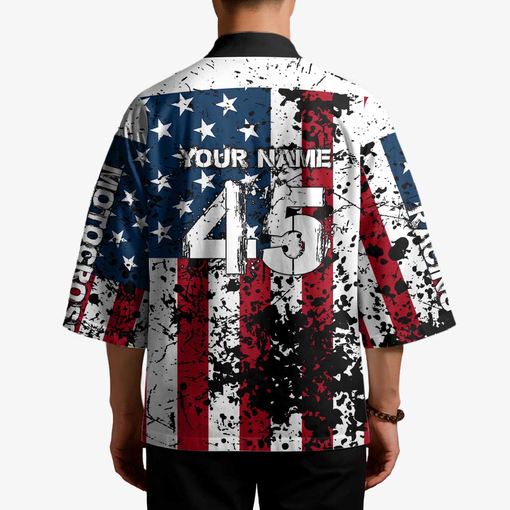 Custom American Flag Motocross Kimono with Eagle Graphic - Wonder Print Shop