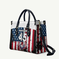 Custom American Flag Motocross Leather Bag with Eagle Graphic - Wonder Print Shop