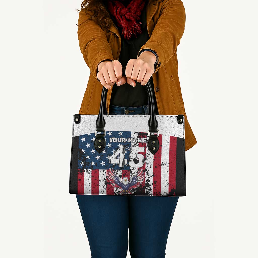 Custom American Flag Motocross Leather Bag with Eagle Graphic - Wonder Print Shop