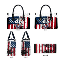 Custom American Flag Motocross Leather Bag with Eagle Graphic - Wonder Print Shop