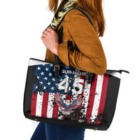 Custom American Flag Motocross Leather Tote Bag with Eagle Graphic - Wonder Print Shop