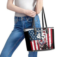 Custom American Flag Motocross Leather Tote Bag with Eagle Graphic - Wonder Print Shop