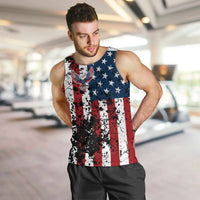 Custom American Flag Motocross Men Tank Top with Eagle Graphic - Wonder Print Shop