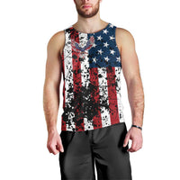Custom American Flag Motocross Men Tank Top with Eagle Graphic - Wonder Print Shop