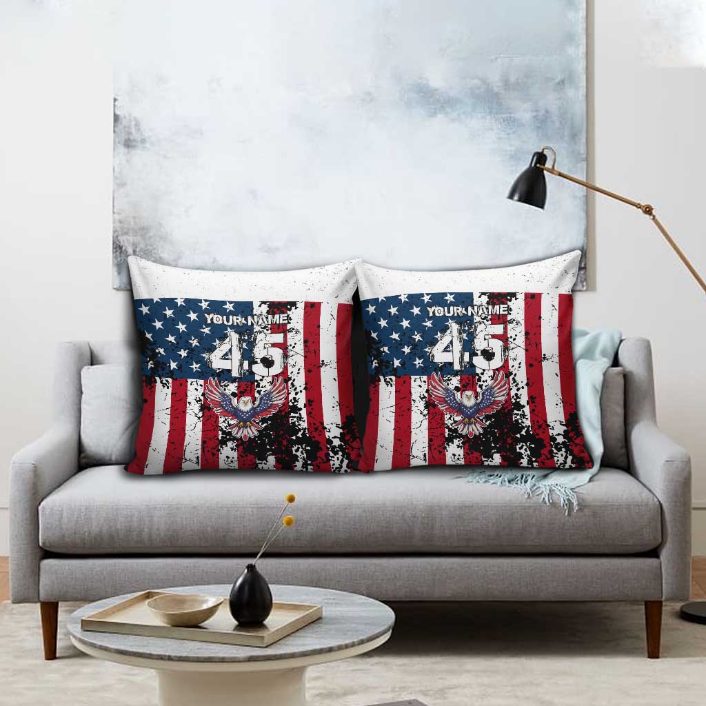 Custom American Flag Motocross Pillow Cover with Eagle Graphic - Wonder Print Shop