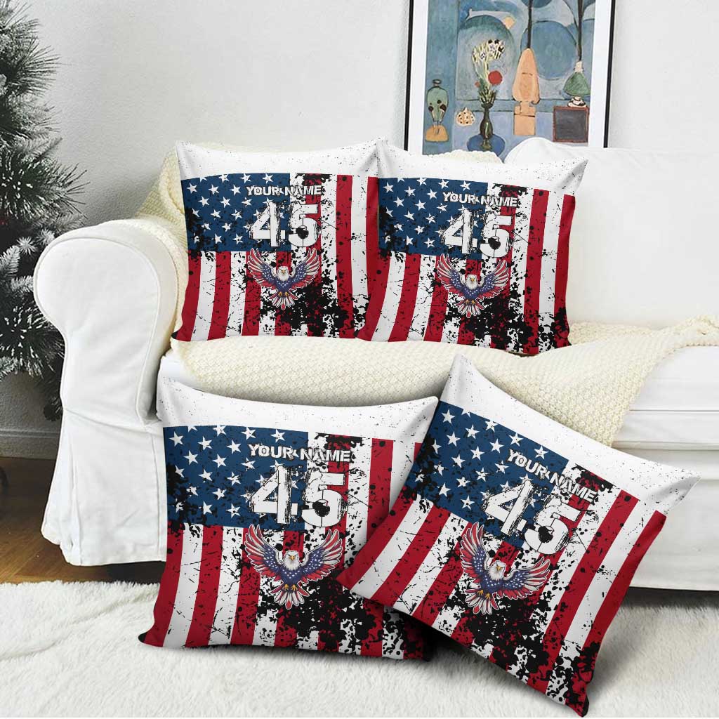 Custom American Flag Motocross Pillow Cover with Eagle Graphic - Wonder Print Shop