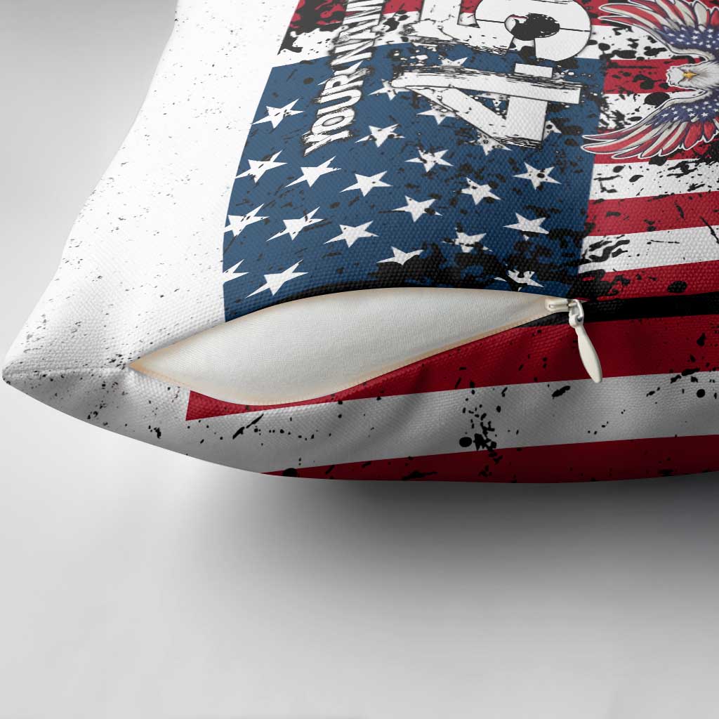 Custom American Flag Motocross Pillow Cover with Eagle Graphic - Wonder Print Shop