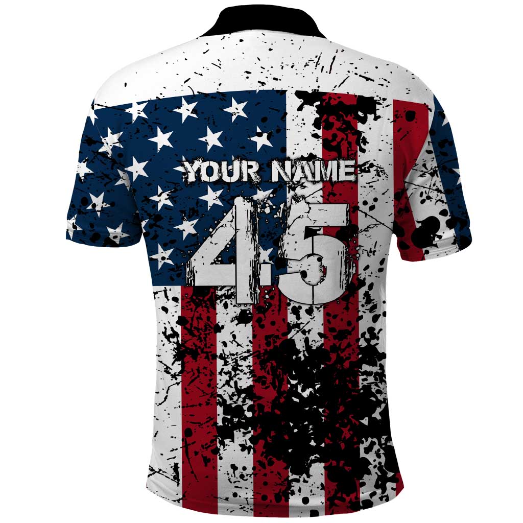 Custom American Flag Motocross Polo Shirt with Eagle Graphic - Wonder Print Shop