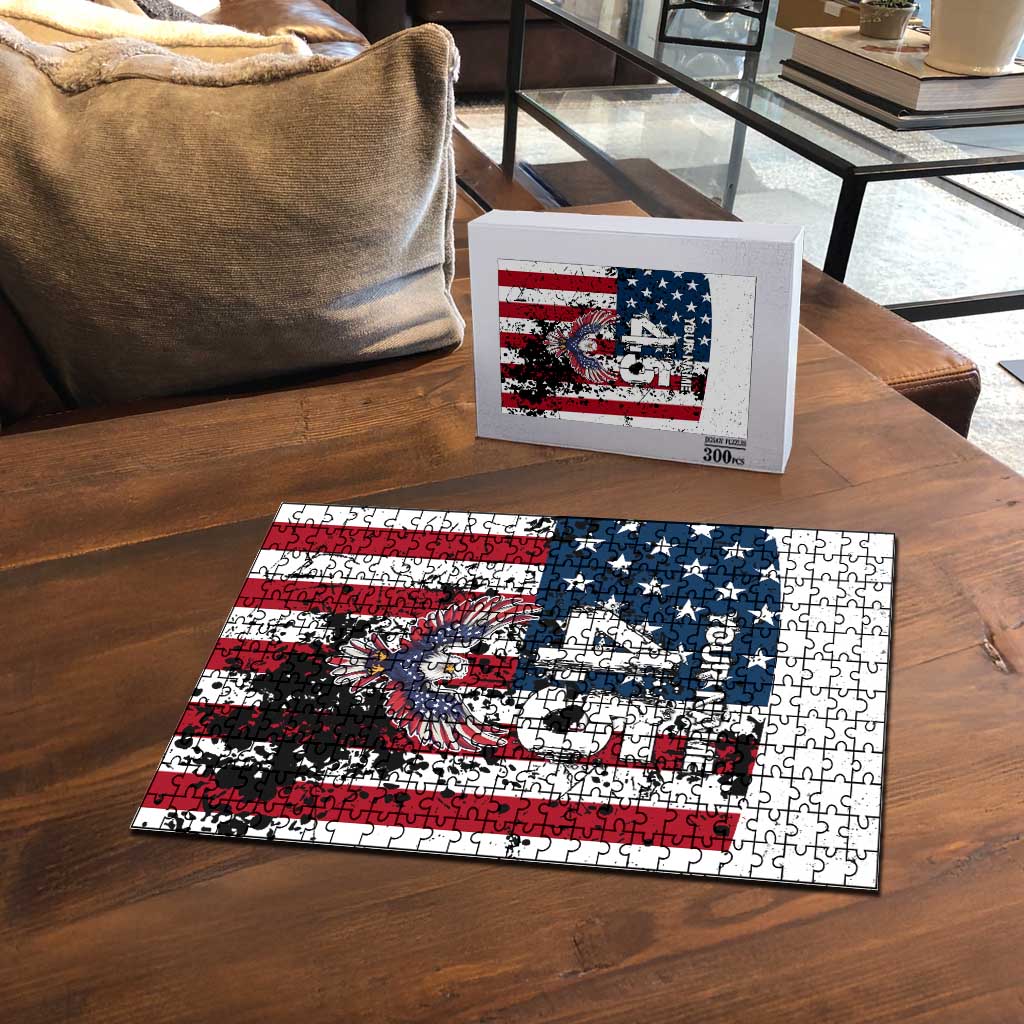 Custom American Flag Motocross Puzzle with Eagle Graphic - Wonder Print Shop