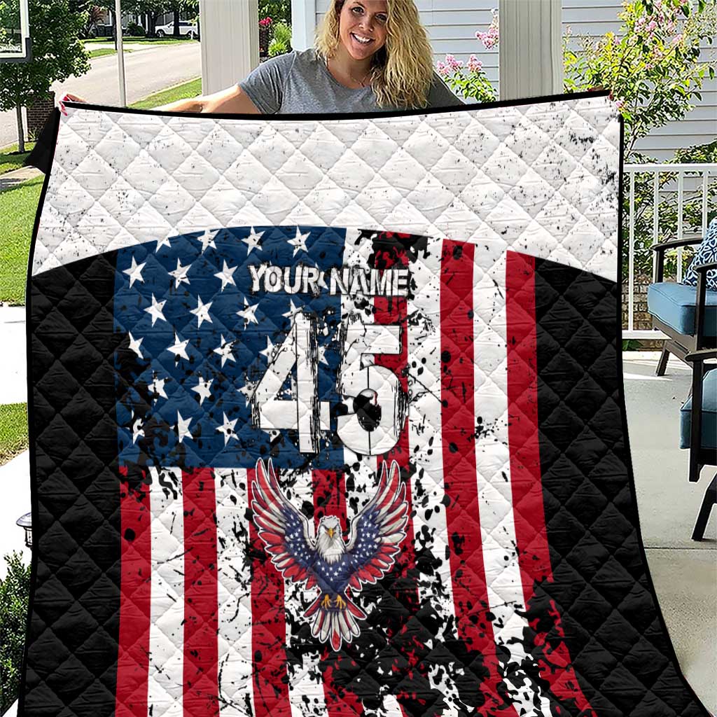 Custom American Flag Motocross Quilt with Eagle Graphic - Wonder Print Shop