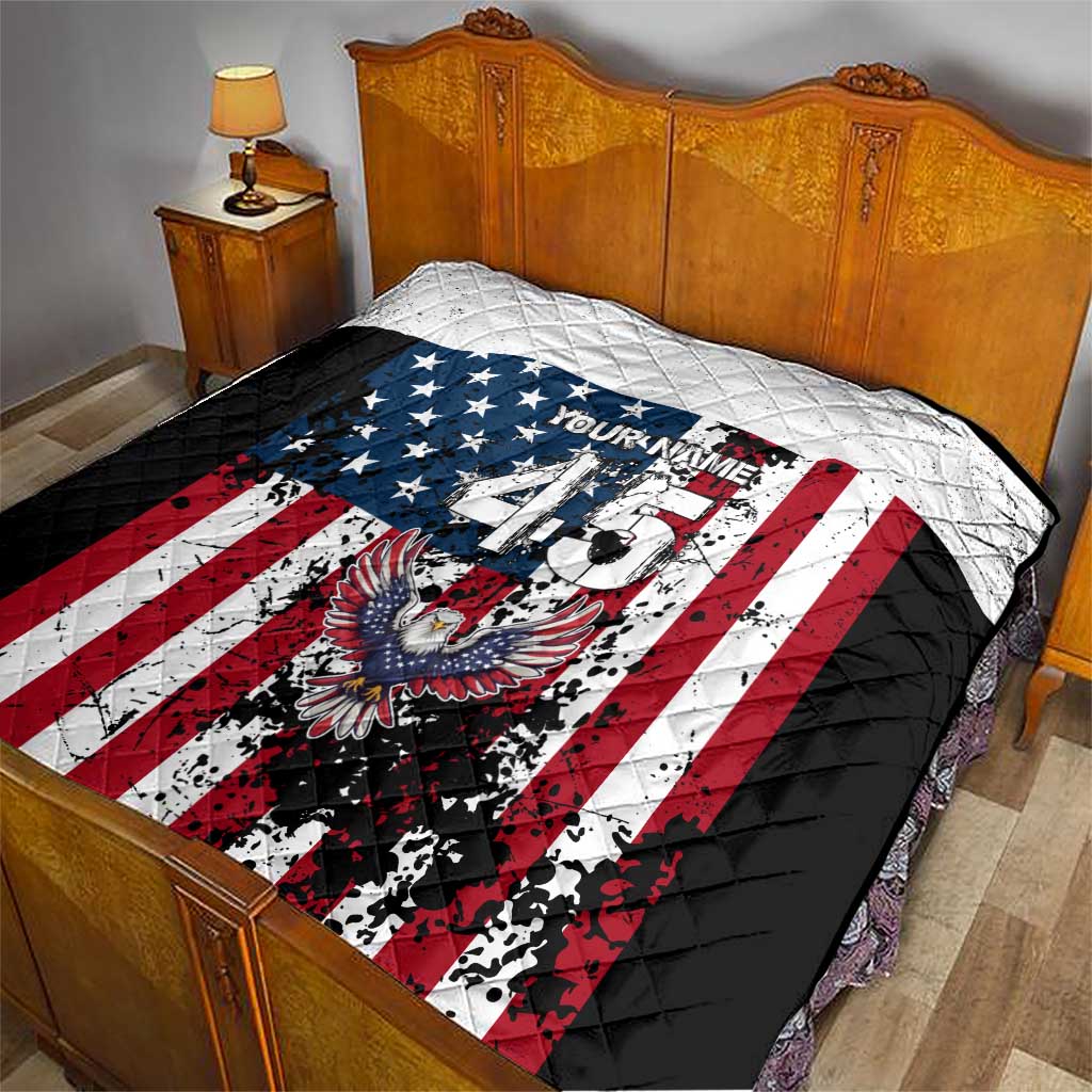 Custom American Flag Motocross Quilt with Eagle Graphic - Wonder Print Shop