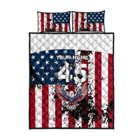 Custom American Flag Motocross Quilt Bed Set with Eagle Graphic - Wonder Print Shop