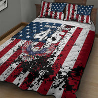 Custom American Flag Motocross Quilt Bed Set with Eagle Graphic - Wonder Print Shop