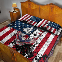 Custom American Flag Motocross Quilt Bed Set with Eagle Graphic - Wonder Print Shop