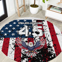 Custom American Flag Motocross Round Carpet with Eagle Graphic - Wonder Print Shop