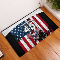 Custom American Flag Motocross Rubber Doormat with Eagle Graphic - Wonder Print Shop