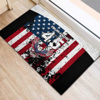 Custom American Flag Motocross Rubber Doormat with Eagle Graphic - Wonder Print Shop