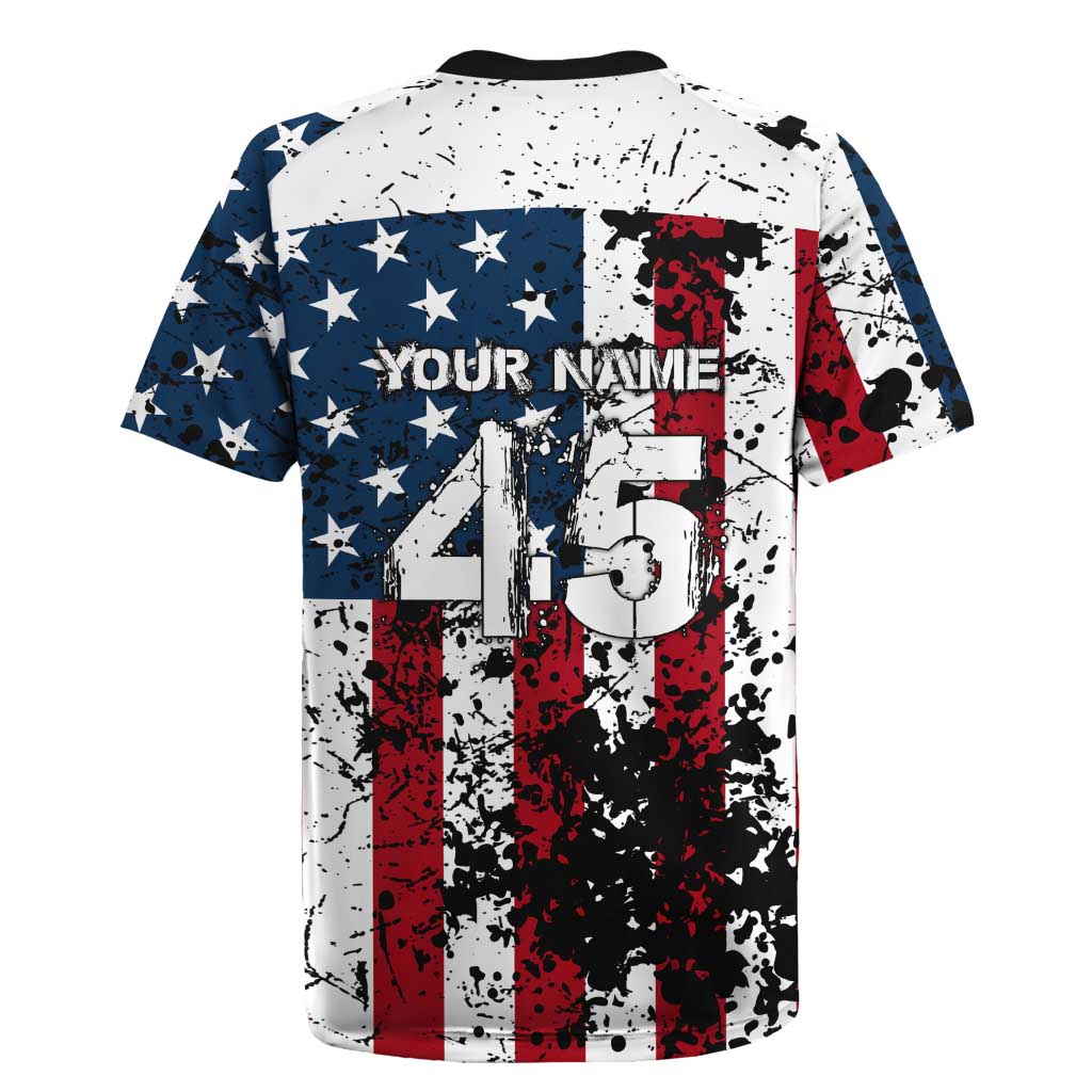 Custom American Flag Motocross Rugby Jersey with Eagle Graphic - Wonder Print Shop