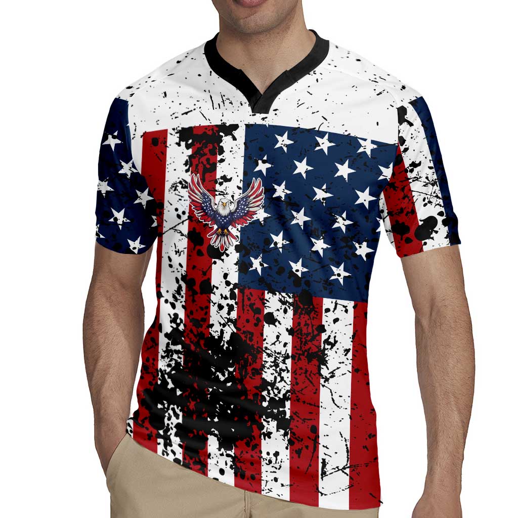 Custom American Flag Motocross Rugby Jersey with Eagle Graphic - Wonder Print Shop