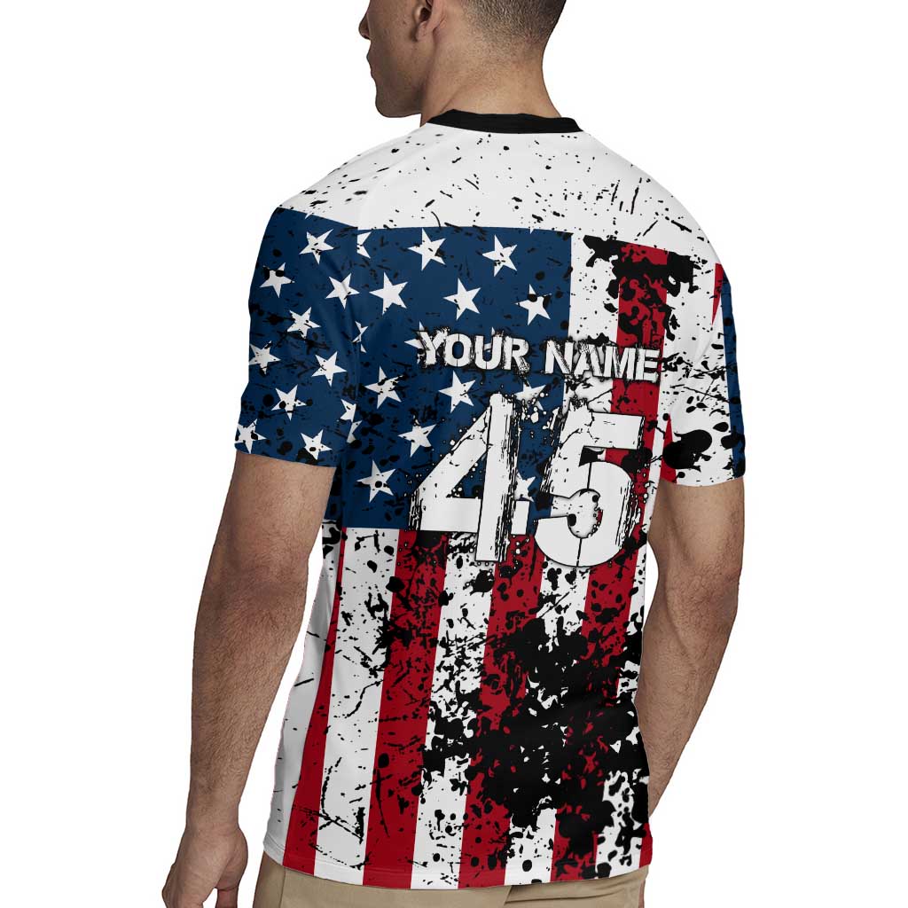 Custom American Flag Motocross Rugby Jersey with Eagle Graphic - Wonder Print Shop
