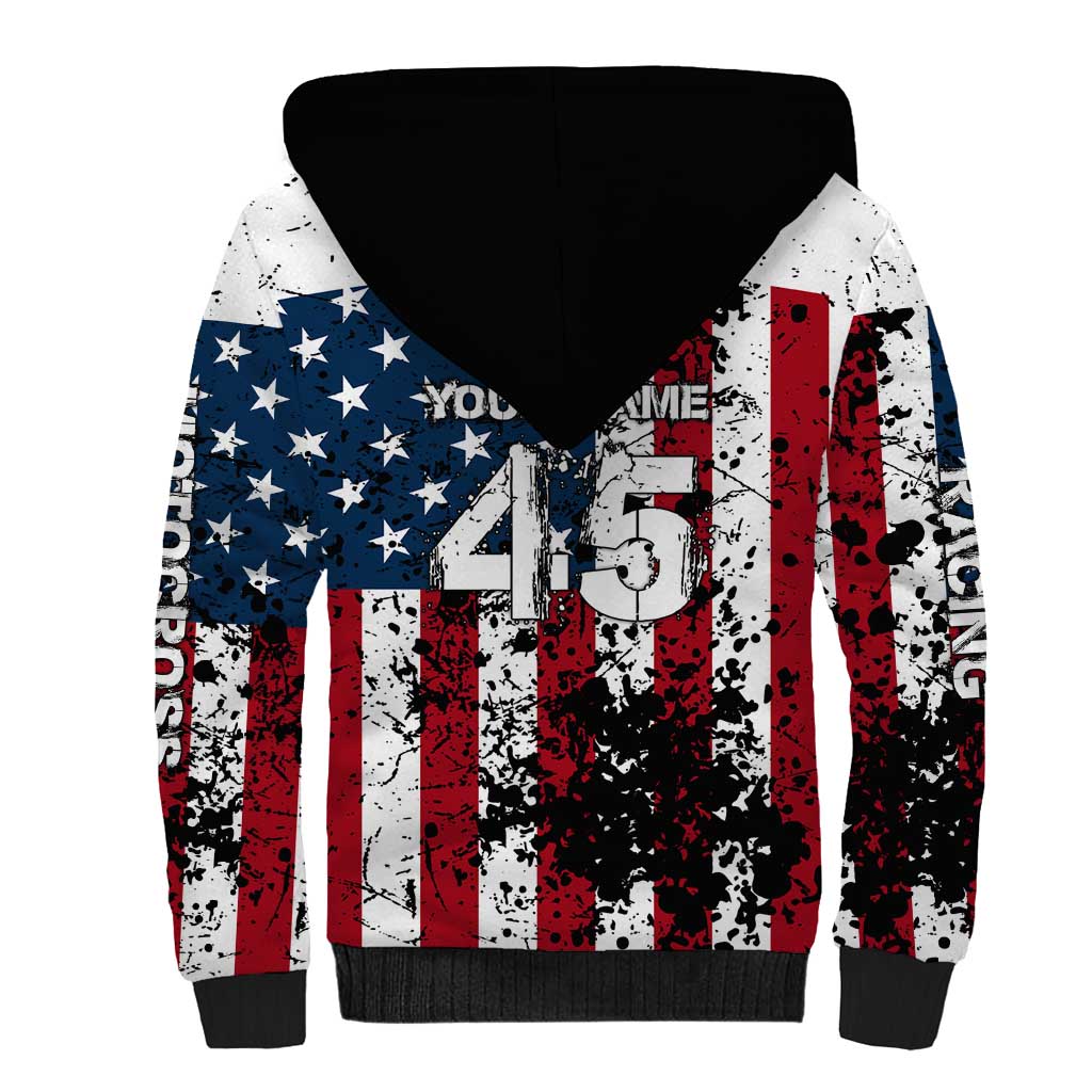 Custom American Flag Motocross Sherpa Hoodie with Eagle Graphic - Wonder Print Shop